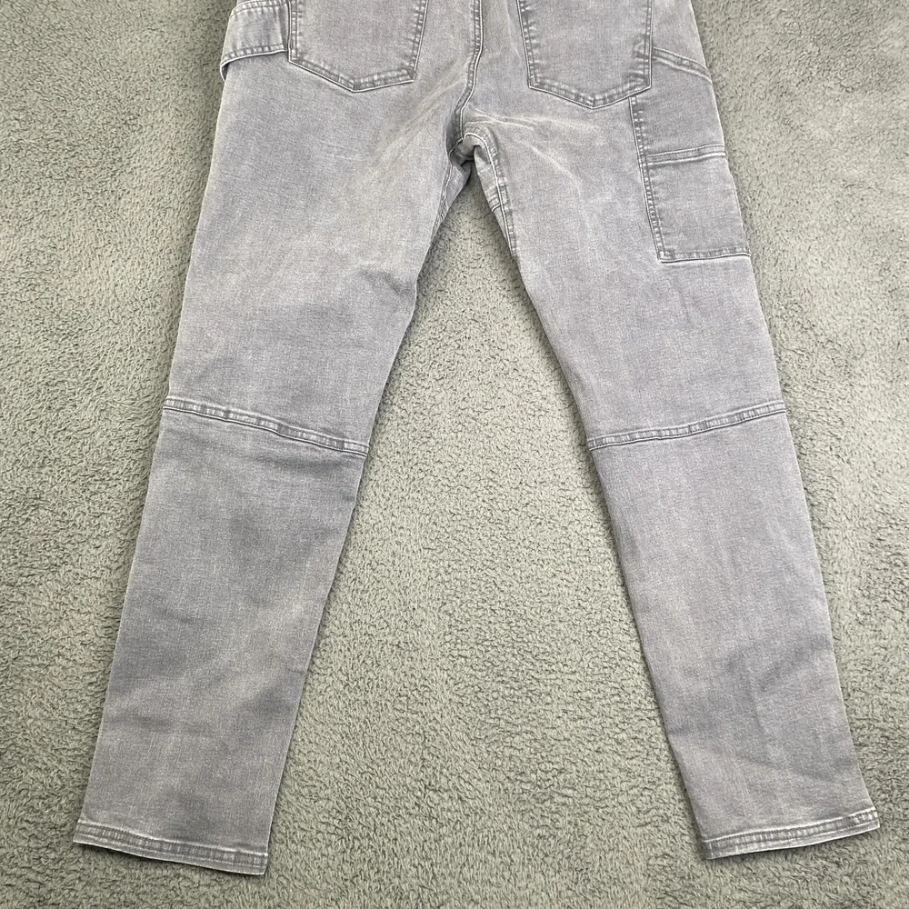 Dovetail Workwear Pants Double Knee Gray Utility Work Stretch Zipper Pockets